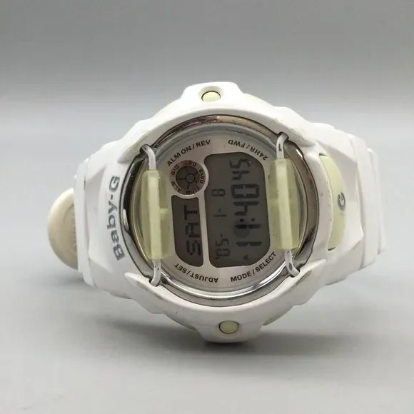 Casio Baby-G Digital Watch Unisex White Alarm 3252 BG-169R 200M New Battery - Picture 3 of 15